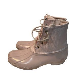 Girls Sperry Blush Pink Rain Boots,  Sz 3, Gently Used